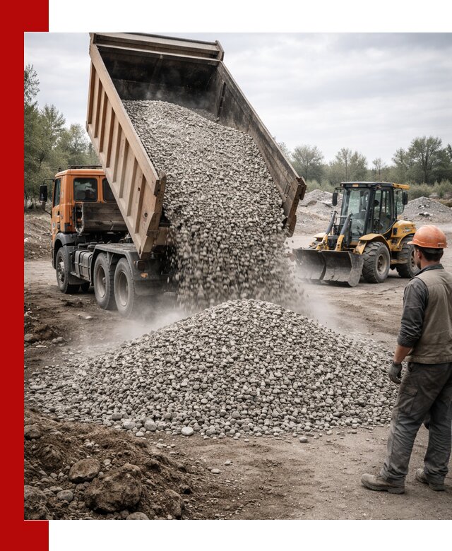 Доставка щебня в Магадане крупными и мелкими фракциями