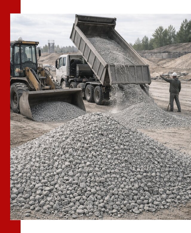 Доставка известнякового щебня фр. 5–20 в Магадане