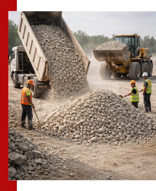 Доставка известнякового щебня фр. 40-70 в Магадане