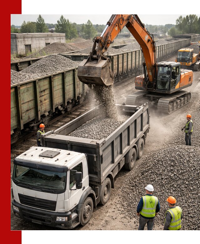 Железнодорожный щебень фракция 25–60 для поставок в Магадане