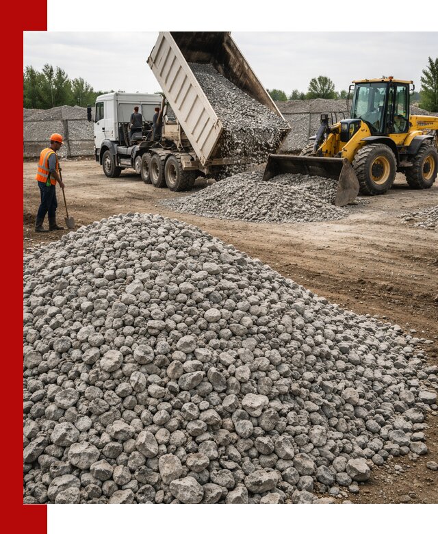 Доставка бетонного щебня фракции 40-70 в Магадане