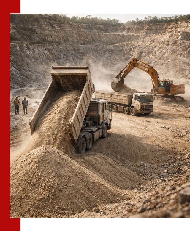 Карьерный песок навалом с доставкой в Магадане