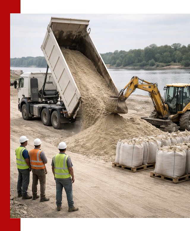 Доставка речного песка в Магадане самосвалами и погрузкой