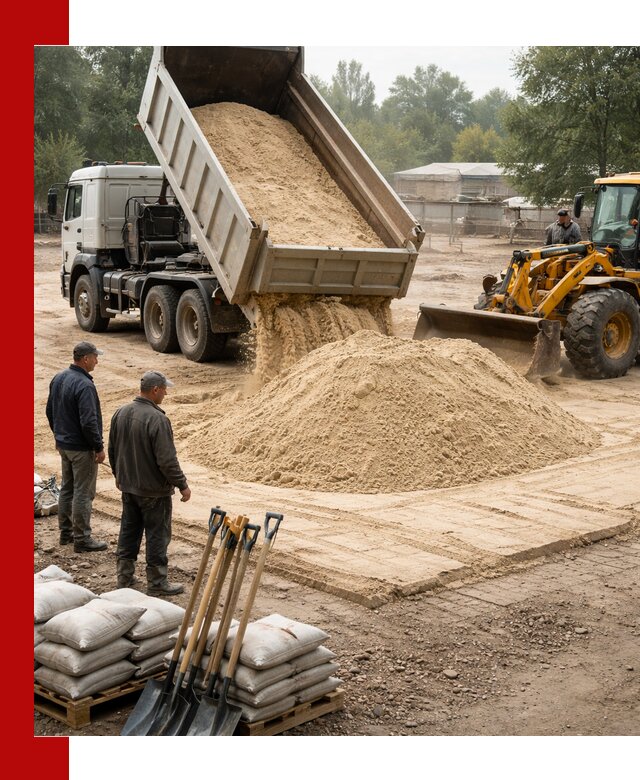 Доставка мытого песка в Магадане с самосвалами по выгодной цене
