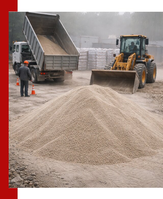Кварцевый песок фракция 0–8 для стройработ в Магадане