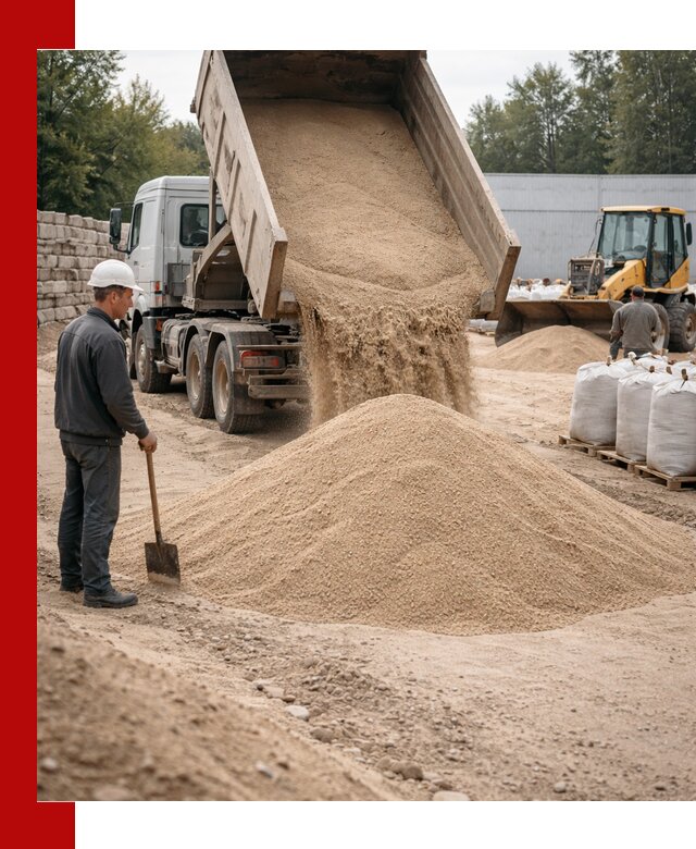 Кварцевый песок фракция 0–3 мм с доставкой в Магадане