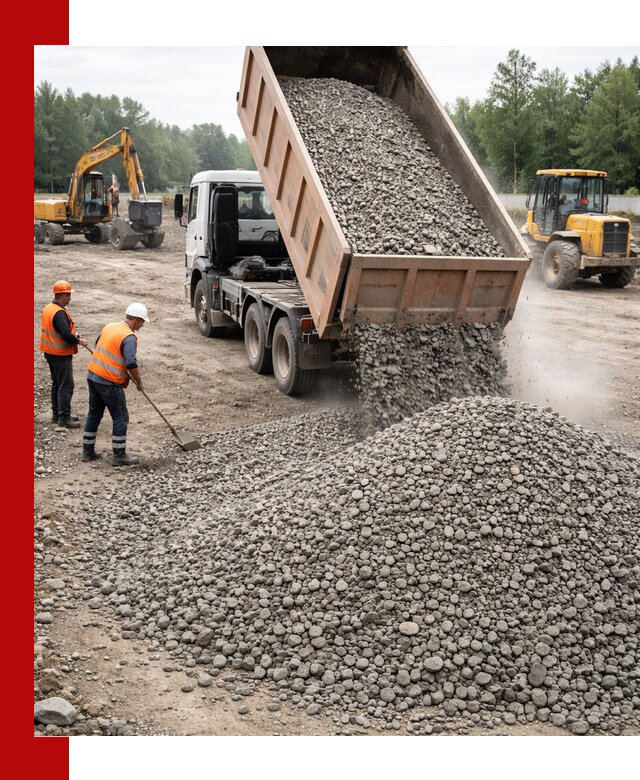 Доставка гравия фракции 40-70 в Магадане оптом и в розницу