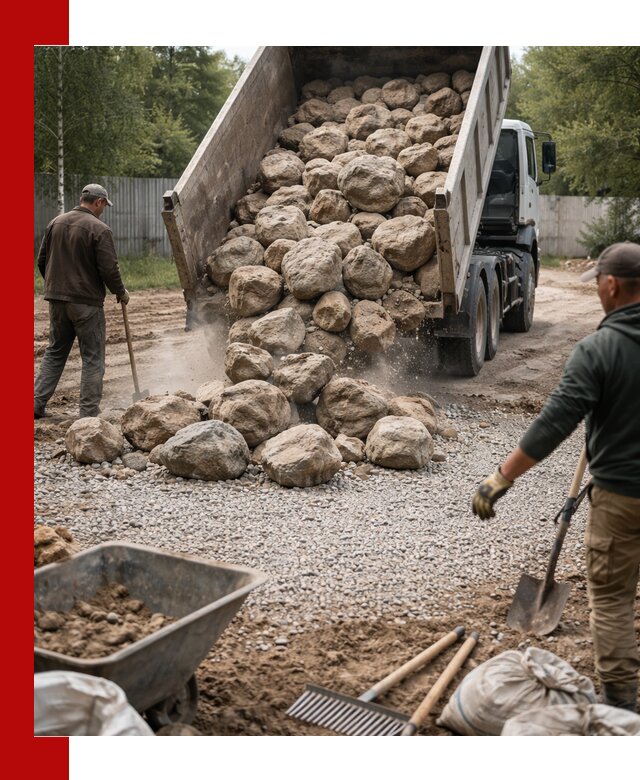 Доставка и укладка булыжника в Магадане
