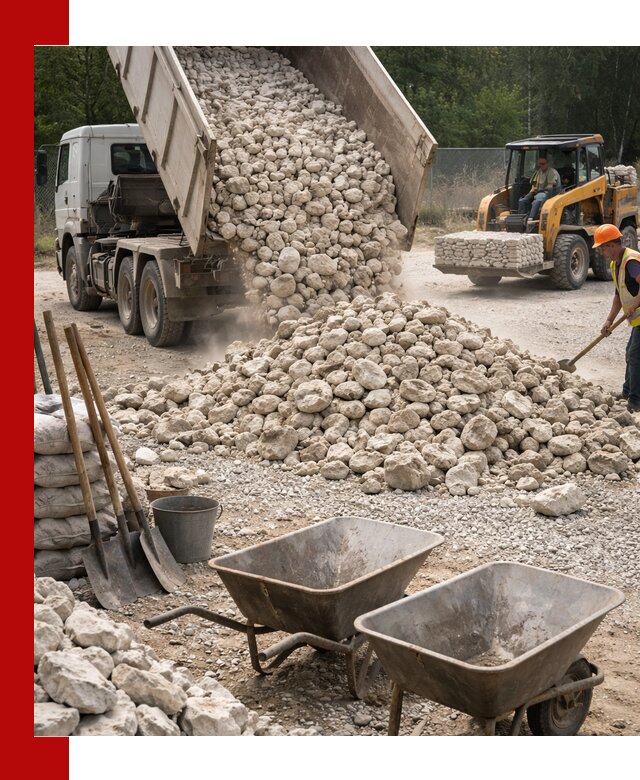 Доставка и продажа бутового известнякового камня в Магадане