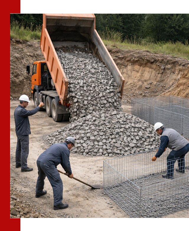 Камень для габионов с доставкой в Магадане быстро и надёжно