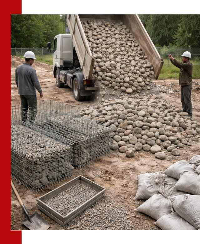 Камень для габионов фракция 70–151 в Магадане