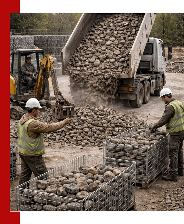 Камень для габионов фракция 100–201 в Магадане