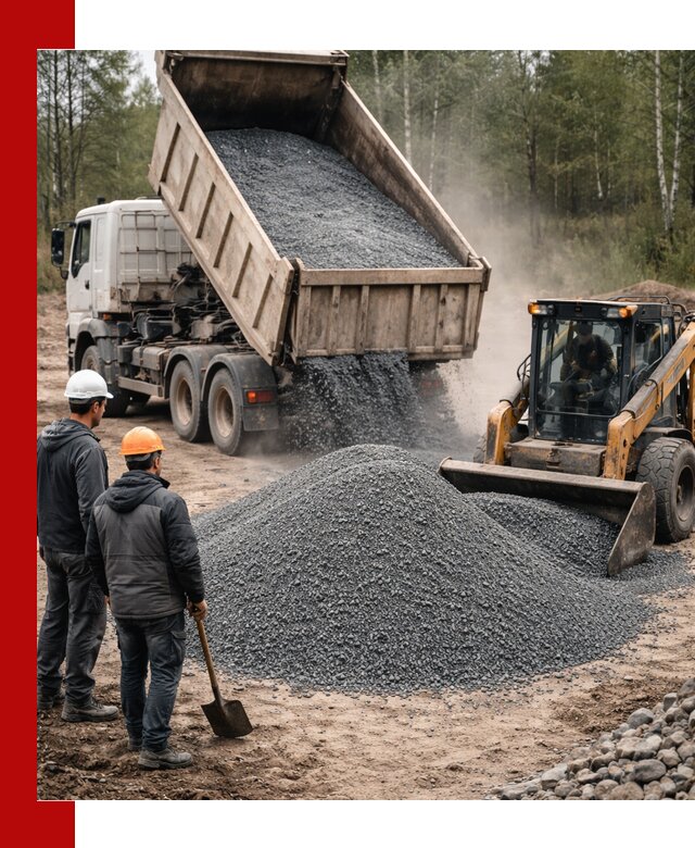 Гранитный отсев 0-5 с доставкой и разгрузкой в Магадане