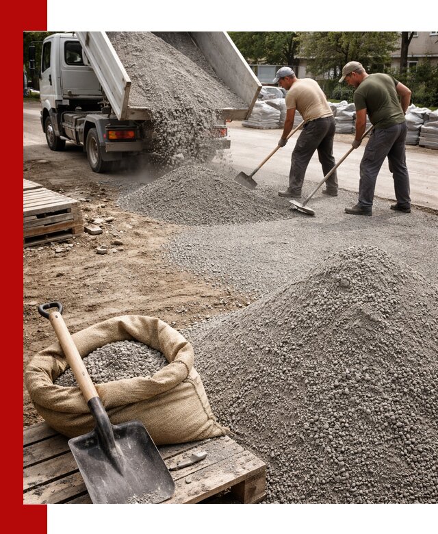 Отсев для тротуарной плитки в Магадане — доставка и укладка