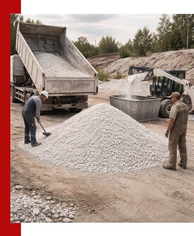 Доставка и продажа белой мраморной крошки в Магадане