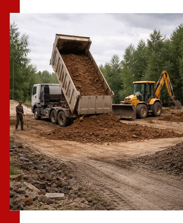Доставка суглинка самосвалами в Магадане подсыпка и планировка