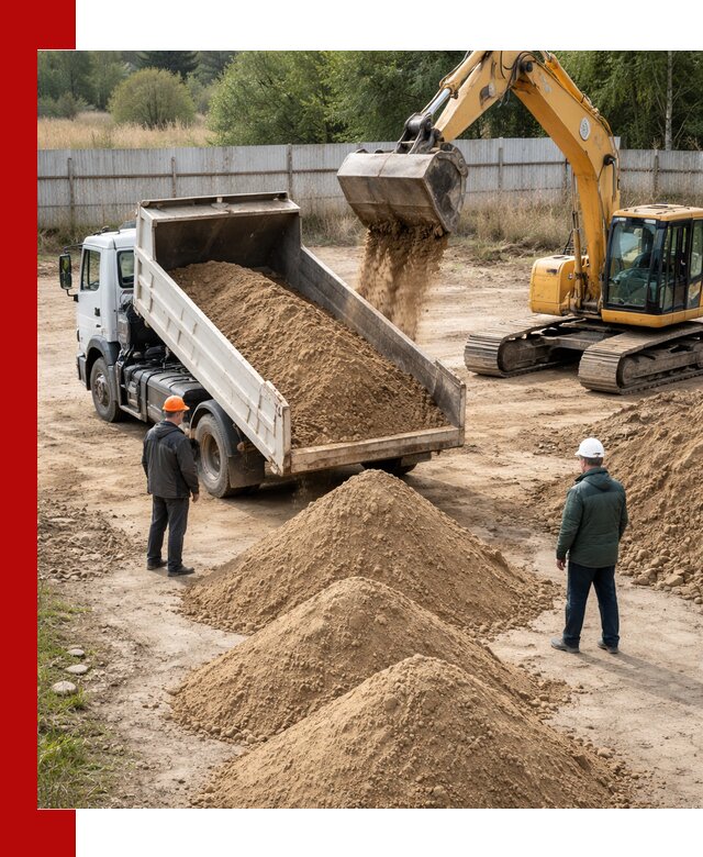 Доставка супеси вагонными и автопартиями в Магадане
