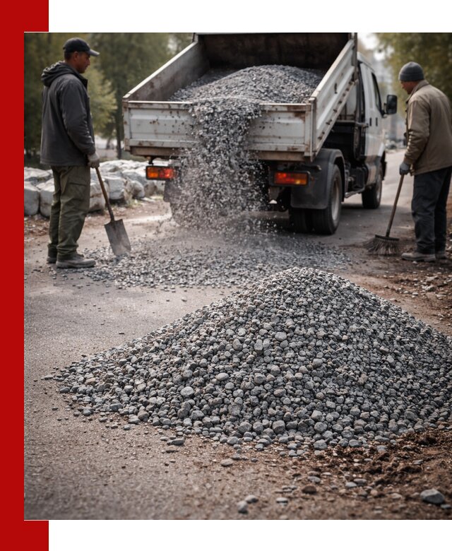 Гранитная крошка для посыпки дорог и тротуаров в Магадане