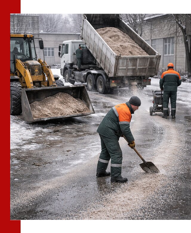 Реагент против гололеда с доставкой и нанесением в Магадане