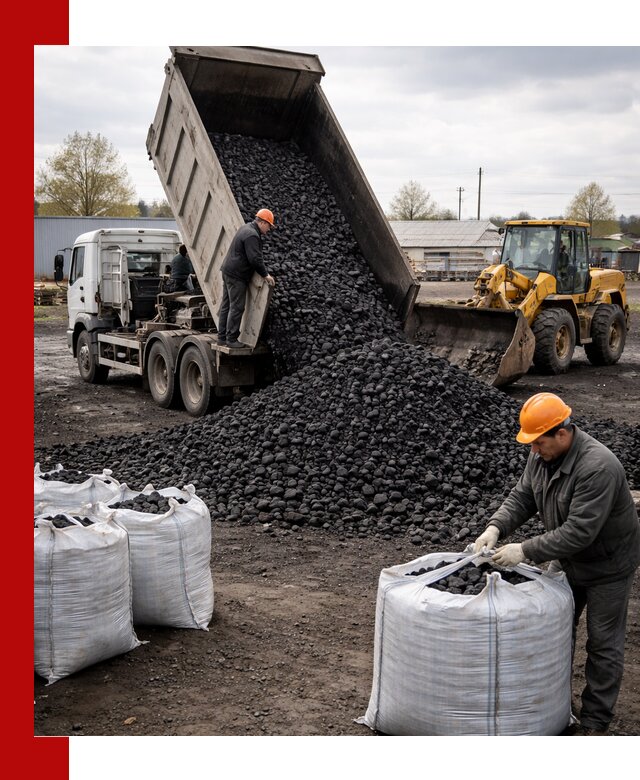 Доставка каменного угля в Магадане оптом и в розницу
