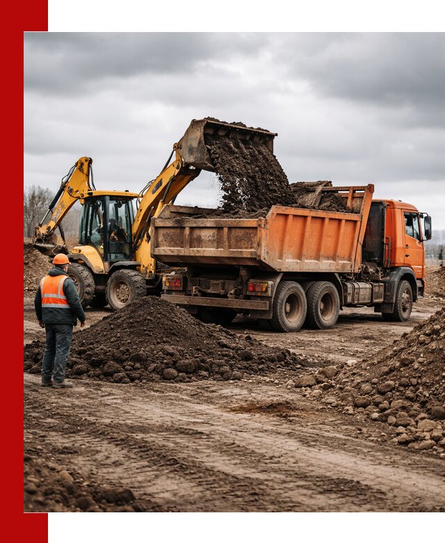 Вывоз грунта и строительного мусора в Магадане грузовыми самосвалами