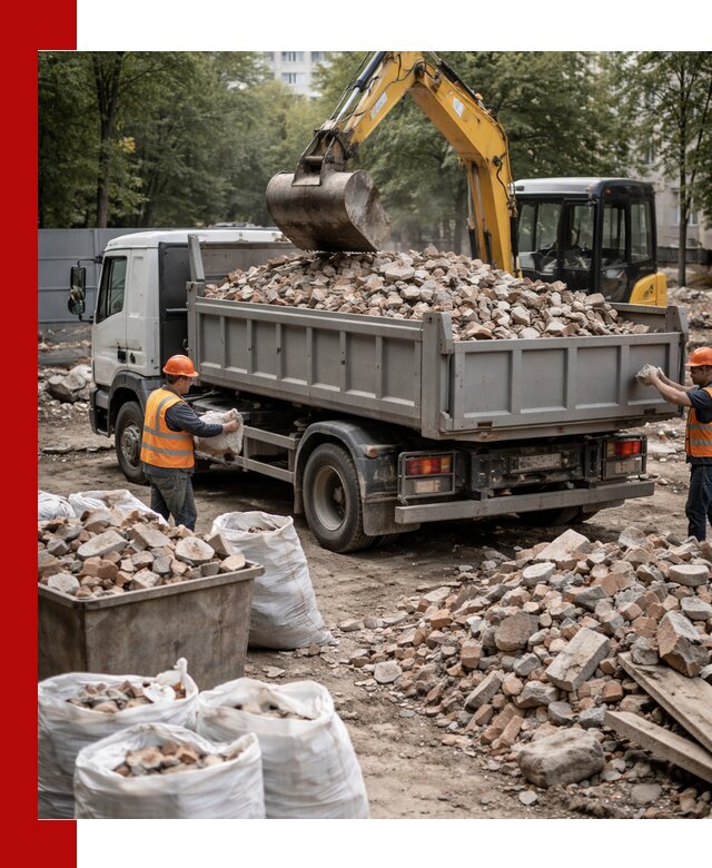 Вывоз строительного мусора в Магадане с самосвалами и контейнерами