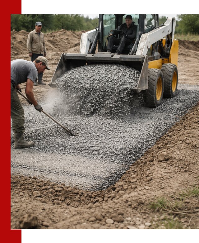Устройство щебеночной подушки в Магадане для дорог и фундаментов